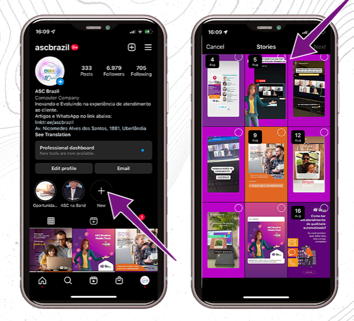 destaque no instagram.
